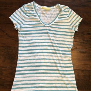 Loft striped v neck tee - XS